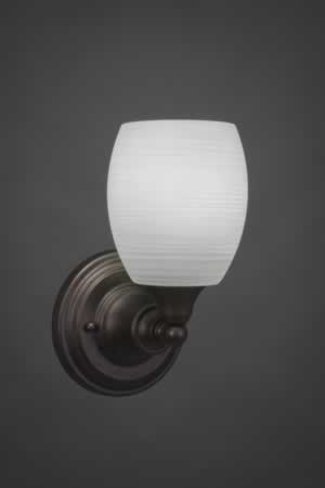 Wall Sconce Shown In Bronze Finish With 5" White Linen Glass