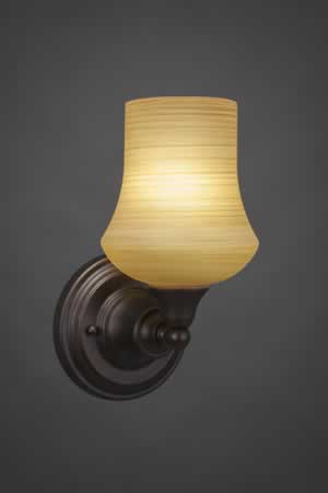 Wall Sconce Shown In Bronze Finish With 5" Zilo Cayenne Linen Glass