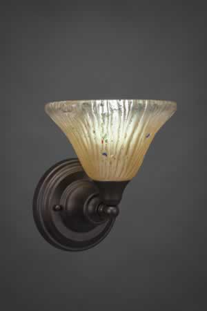 Wall Sconce Shown In Bronze Finish With 7" Amber Crystal Glass