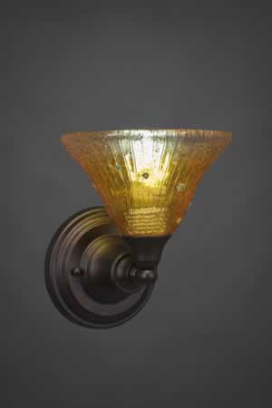 Wall Sconce Shown In Bronze Finish With 7" Gold Champagne Crystal Glass