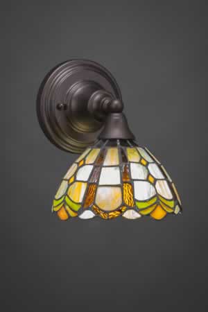 Wall Sconce Shown In Bronze Finish With 7" Paradise Tiffany Glass