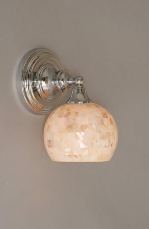 Wall Sconce Shown In Chrome Finish With 6" Seashell Glass