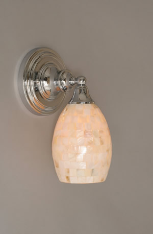 Wall Sconce Shown In Chrome Finish With 5" Seashell Glass