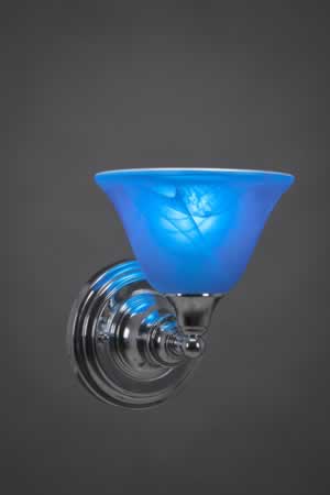 Wall Sconce Shown In Chrome Finish With 7" Blue Italian Crystal Glass