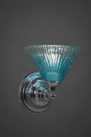 Wall Sconce Shown In Chrome Finish With 7" Teal Crystal Glass