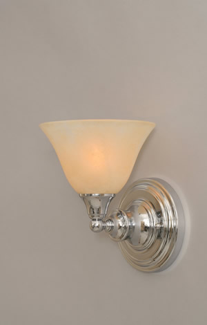 Wall Sconce Shown In Chrome Finish With 7" Amber Marble Glass