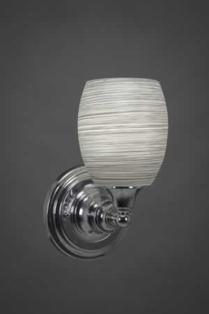 Wall Sconce Shown In Chrome Finish With 5" Gray Linen Glass