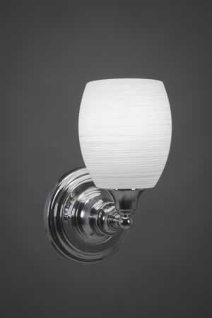 Wall Sconce Shown In Chrome Finish With 5" White Linen Glass