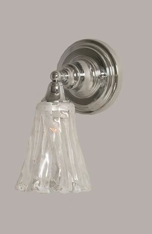Wall Sconce Shown In Chrome Finish With 5.5" Italian Ice Glass