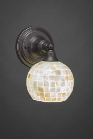 Wall Sconce Shown In Dark Granite Finish With 6" Seashell Glass