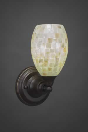 Wall Sconce Shown In Dark Granite Finish With 5" Seashell Glass