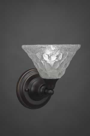 Wall Sconce Shown In Dark Granite Finish With 7" Italian Bubble Glass