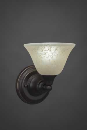 Wall Sconce Shown In Dark Granite Finish With 7" Amber Marble Glass