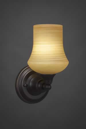 Wall Sconce Shown In Dark Granite Finish With 5" Zilo Cayenne Linen Glass