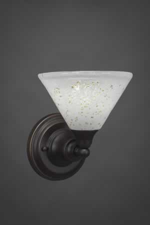 Wall Sconce Shown In Dark Granite Finish With 7" Gold Ice Glass