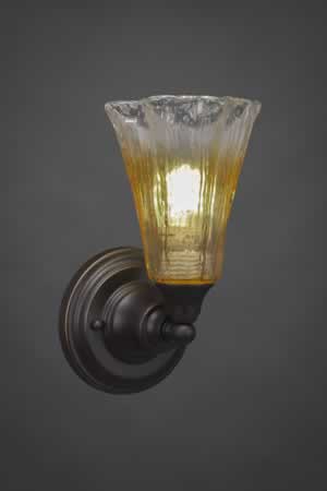Wall Sconce Shown In Dark Granite Finish With 5.5" Gold Champagne Crystal Glass