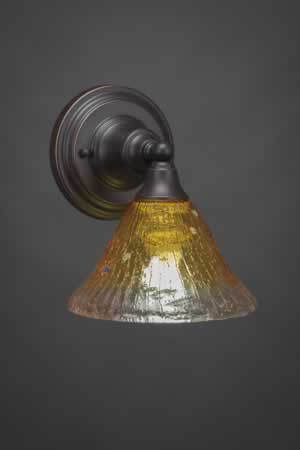 Wall Sconce Shown In Dark Granite Finish With 7" Gold Champagne Crystal Glass
