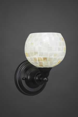 Wall Sconce Shown In Matte Black Finish With 6" Seashell Glass