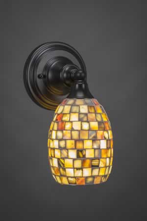 Wall Sconce Shown In Matte Black Finish With 5" Seashell Glass