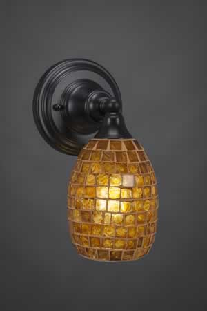 Wall Sconce Shown In Matte Black Finish With 5" Mosaic Glass