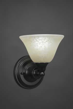 Wall Sconce Shown In Matte Black Finish With 7" Amber Marble Glass
