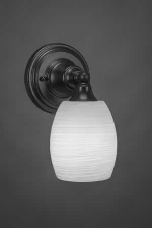 Wall Sconce Shown In Matte Black Finish With 5" White Linen Glass