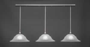 3 Light Multi Light Pendant With Hang Straight Swivels Shown In Brushed Nickel Finish With 16" White Marble Glass