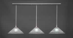 3 Light Multi Light Pendant With Hang Straight Swivels Shown In Brushed Nickel Finish With 16" Frosted Crystal Glass