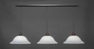 3 Light Multi Light Pendant With Hang Straight Swivels Shown In Dark Granite Finish With 16" Gary Linen Glass