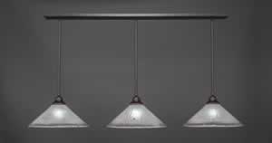 3 Light Multi Light Pendant With Hang Straight Swivels Shown In Dark Granite Finish With 16" Frosted Crystal Glass