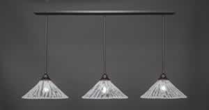 3 Light Multi Light Pendant With Hang Straight Swivels Shown In Dark Granite Finish With 16" Italian Ice Glass