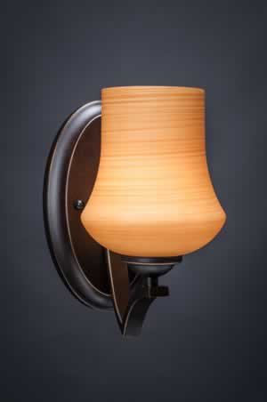 Zilo Wall Sconce Shown In Dark Granite Finish With 5.5" Zilo Cayenne Linen Glass