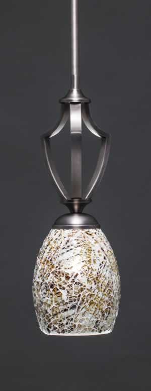 Zilo 1 Light Mini Pendant Shown In Graphite Finish With 5" Natural Fusion Glass