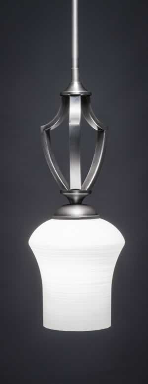 Zilo 1 Light Mini Pendant Shown In Graphite Finish With 5.5" Zilo White Linen Glass