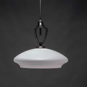 Zilo Pendant Shown In Dark Granite Finish With 18" Zilo White Linen Glass