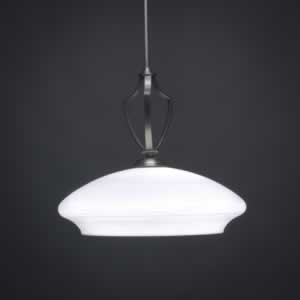 Zilo Pendant Shown In Graphite Finish With 18" Zilo White Linen Glass