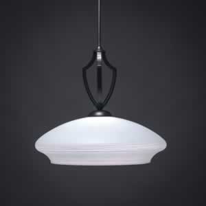 Zilo Pendant Shown In Matte Black Finish With 18" Zilo White Linen Glass