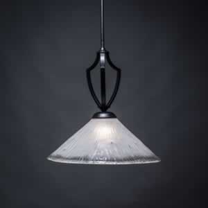 Zilo Pendant Shown In Matte Black Finish With 16” Frosted Crystal Glass