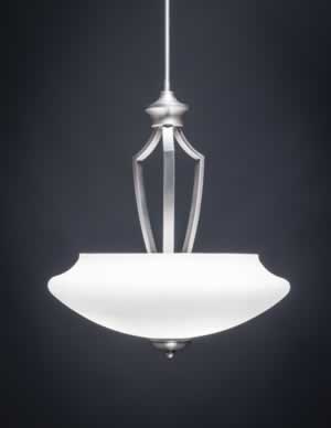 Zilo Pendant With 3 Bulbs Shown In Dark Granite Finish With 18" Zilo White Linen Glass