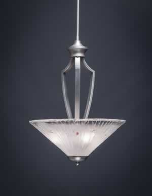Zilo Pendant With 3 Bulbs Shown In Dark Granite Finish With 16" Frosted Crystal Glass