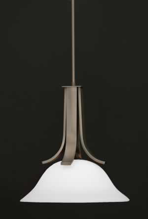 Apollo Pendant With Hang Straight Swivel Shown In Graphite Finish with Square 16” White Linen Glass