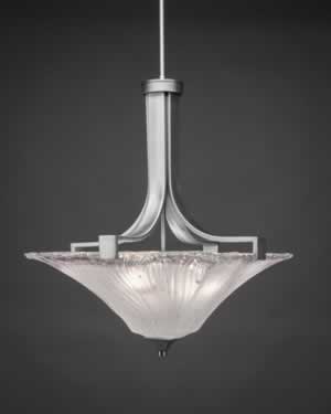 Apollo 3 Bulb Pendant With Hang Straight Swivel Shown In Graphite Finish with Square 17” Square Frosted Crystal Glass