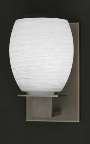 Apollo Wall Sconce Shown In Graphite Finish With 5" White Linen Glass