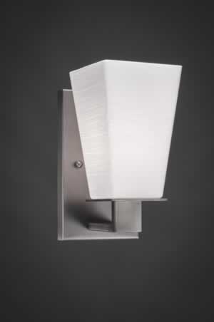 Apollo Wall Sconce Shown In Graphite Finish With 5" Square White Linen Glass