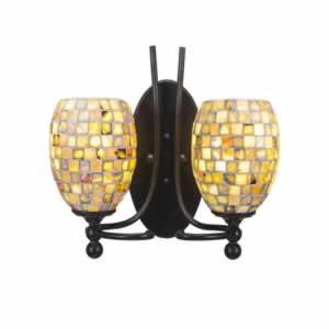 Capri 2 Light Wall Sconce Shown In Bronze Finish With 5" Sea Shell Glass