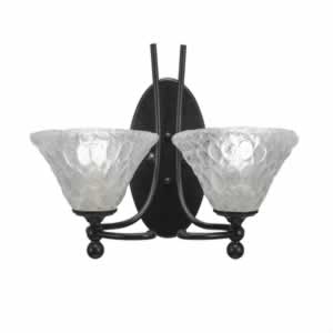 Capri 2 Light Wall Sconce Shown In Dark Granite Finish With 7" Italian Bubble Glass