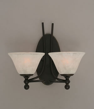 Capri 2 Light Wall Sconce Shown In Dark Granite Finish With 7" White Marble Glass