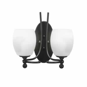 Capri 2 Light Wall Sconce Shown In Dark Granite Finish With 5" White Linen Glass