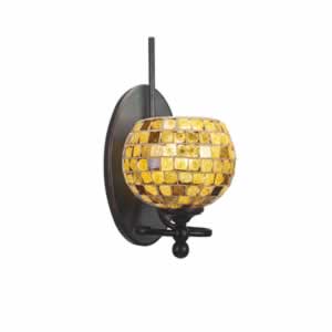 Capri 1 Light Wall Sconce Shown In Dark Granite Finish With 6" Mosaic Glass