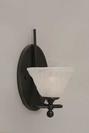 Capri 1 Light Wall Sconce Shown In Dark Granite Finish With 7" Italian Bubble Glass